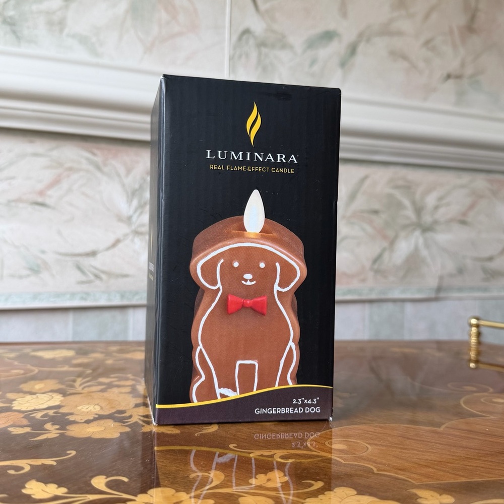 NWT Luminara Gingerbread Dog Flameless Candle 2025 Release
